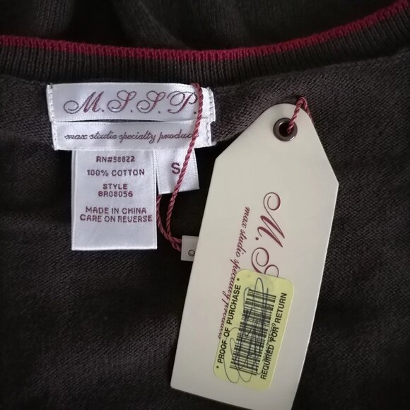 Max Studio Specialty Products Women's Brown Bishop 3/4 Sleeves Sweater Dress - Picture 3 of 5